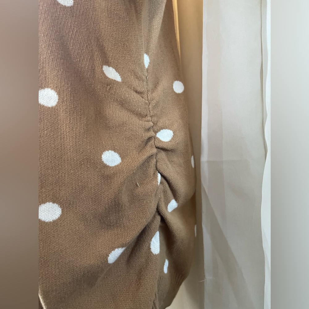 Old Navy Tan Polka Dot Sweater Dress - Picture 6 of 10